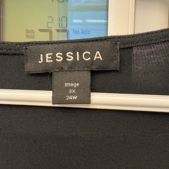 Jessica beaded scoop neck stretchy sleeveless black tank top women's size 3X - Picture 4 of 9